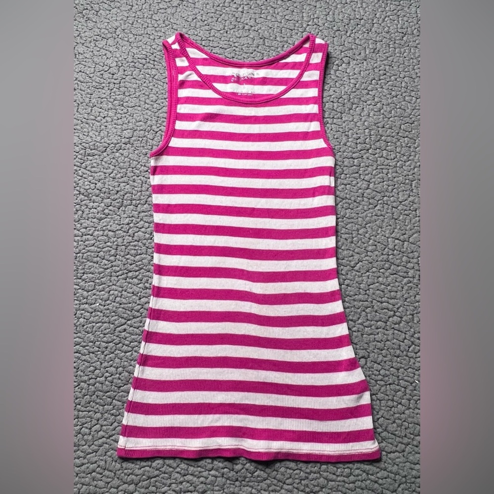 Arizona Jean Co Pink And White Sleeveless‎ Tank Top Little Girls Size Large